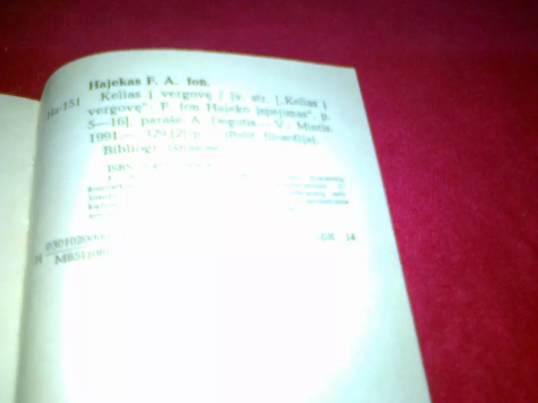 Kelias į vergovę - F. A. fon Hajekas, knyga 2