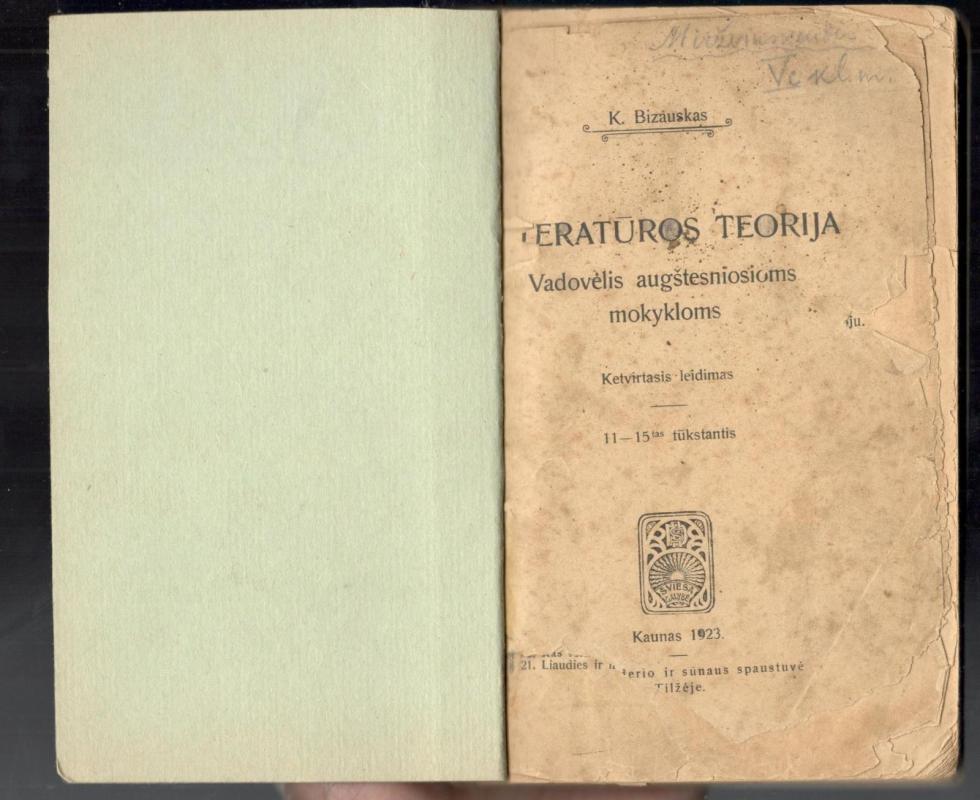 Literatūros teorija - Kazimieras Bizauskas, knyga 4