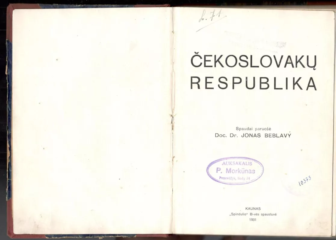 Čekoslovakų Respublika - Jonas Beblavy, knyga 4
