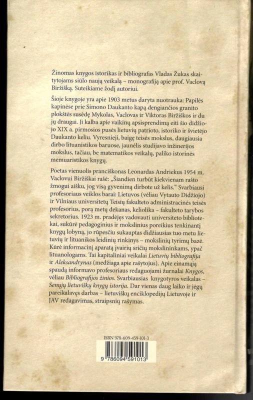 Gyvenimas knygai: Vaclovas Biržiška - Vladas Žukas, knyga 2