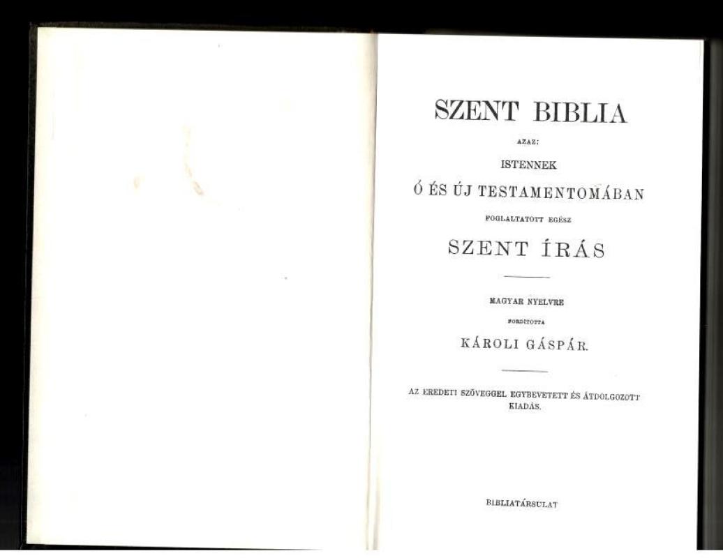 Szent Biblia (vengrų k.) - Karoli Gaspar, knyga 3