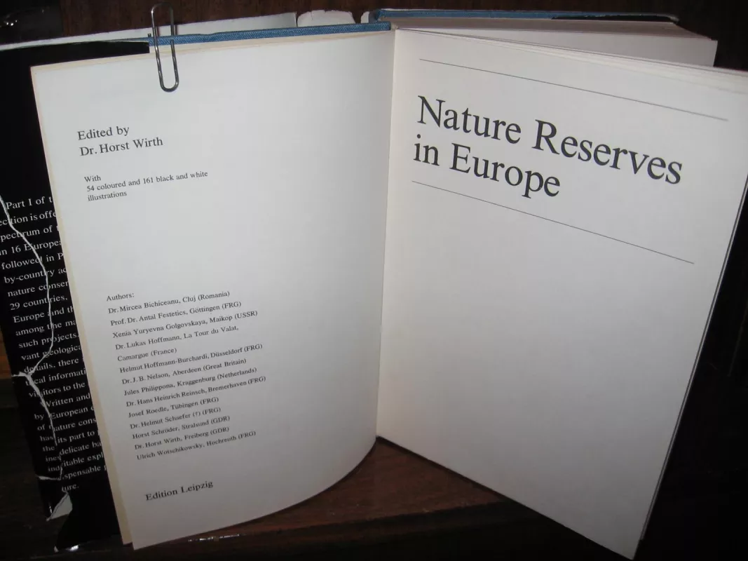 Nature reserves in Europe - Horst Wirth, knyga