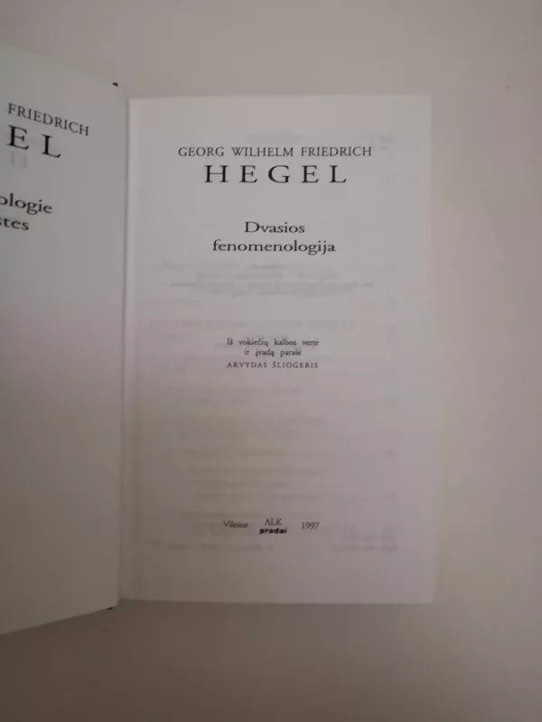 Dvasios fenomenologija - Georg Hegel, Friedrich  Wilhelm, knyga