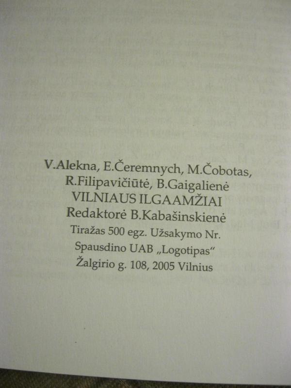 Vilniaus ilgaamžiai - Viktoras Alekna, knyga 4