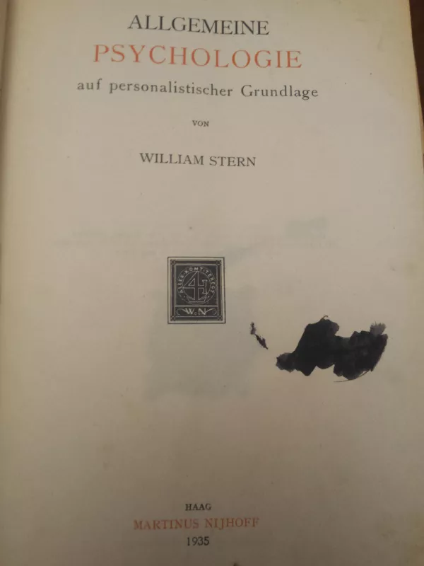 Allgemeine Psychologie auf personalistischer Grundlage - William Stern, knyga 3