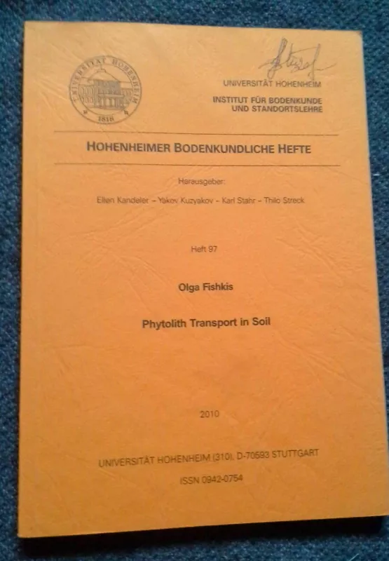 Phytolith Transport in Soil - Olga Fishkis, knyga