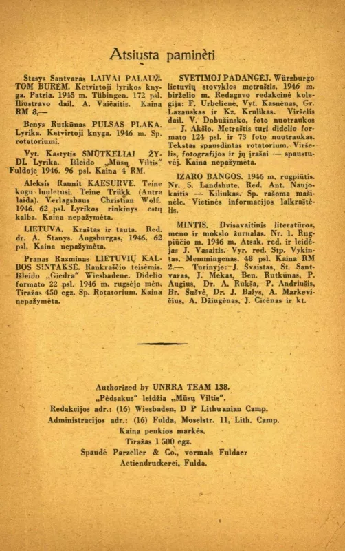 Pėdsakai (redaktorius Stasius Būdavas. 1946 m.) - Autorių Kolektyvas, knyga