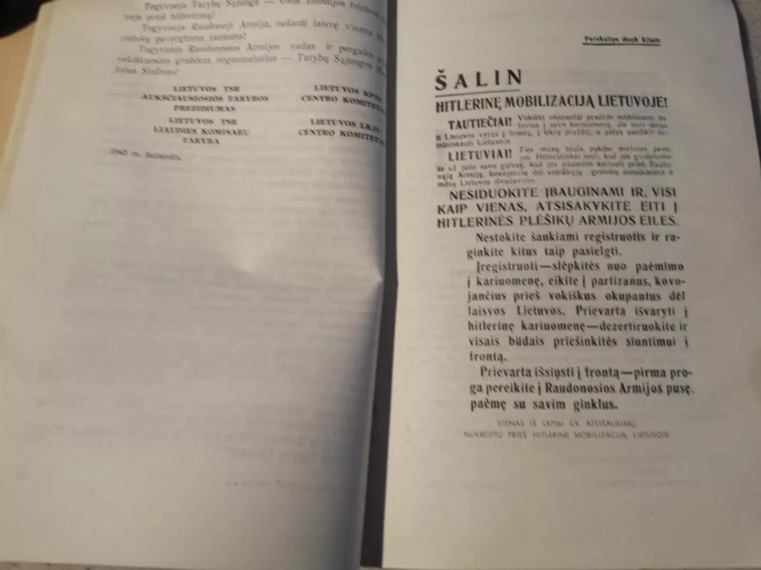 Kovoje prieš Hitlerinę okupaciją. Lietuvos atsišaukimai Didžiojo Tėvynės karo metu - Autorių Kolektyvas, knyga 4