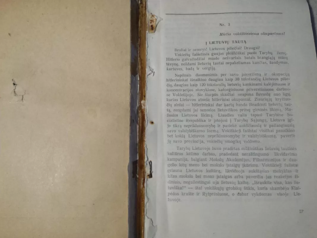 Kovoje prieš Hitlerinę okupaciją. Lietuvos atsišaukimai Didžiojo Tėvynės karo metu - Autorių Kolektyvas, knyga 3