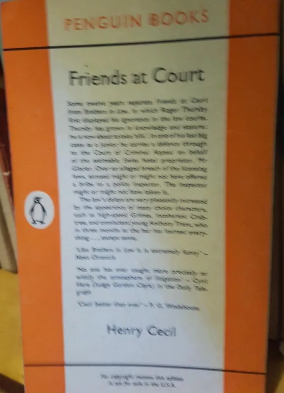Friends at court - Henry Cecil, knyga
