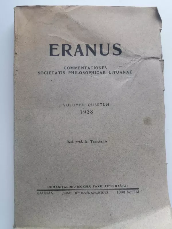 Eranus. Volumen quartum. - Izidorius Tamošaitis, knyga