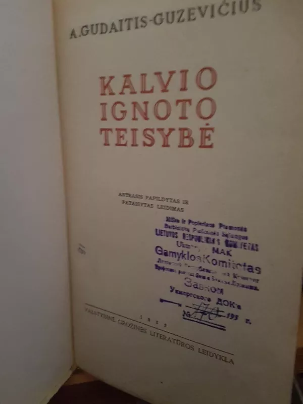 Kalvio Ignoto teisybė - A. Gudaitis-Guzevičius, knyga