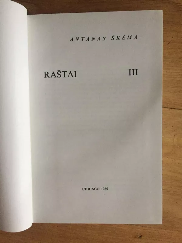 RAŠTAI III - Antanas Škėma, knyga
