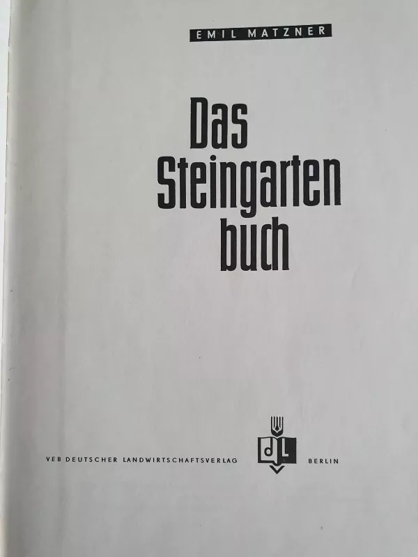 Das steingarten buch - Emil Matzner, knyga 3