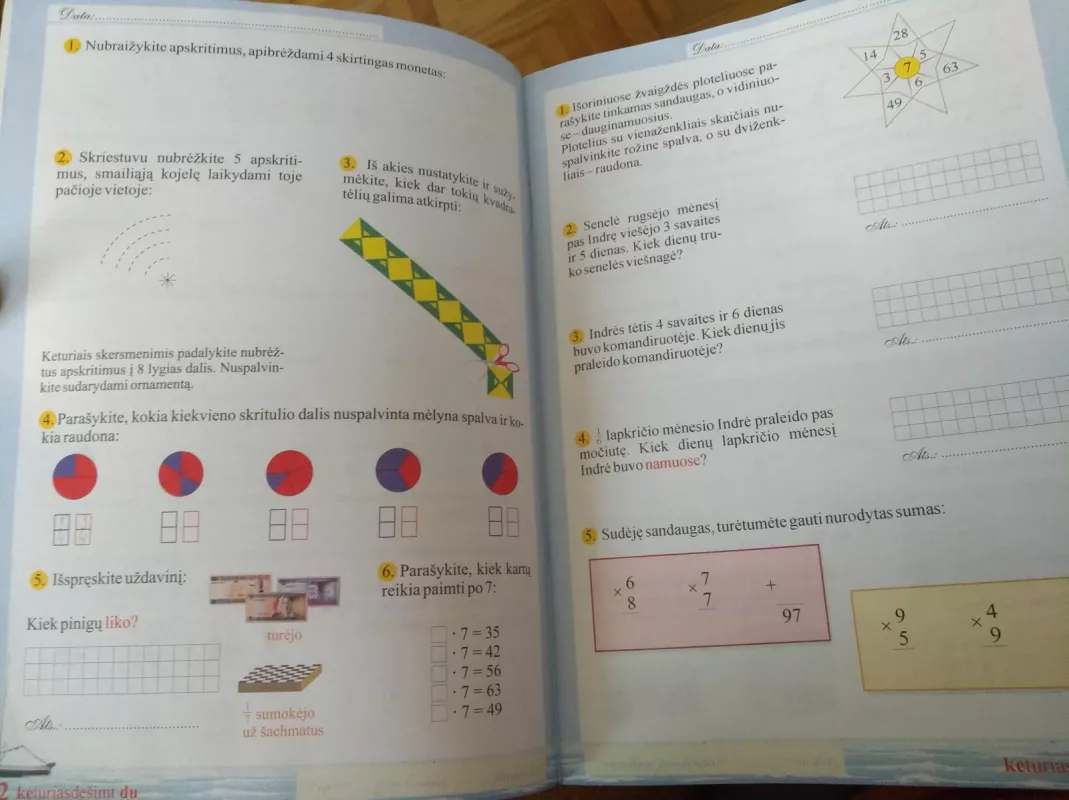 Matematikos Pasaulyje 3 klasės 2 pratybų sąsiuvinis - Danutė Kiseliova, Arkadijus Kiseliovas, knyga