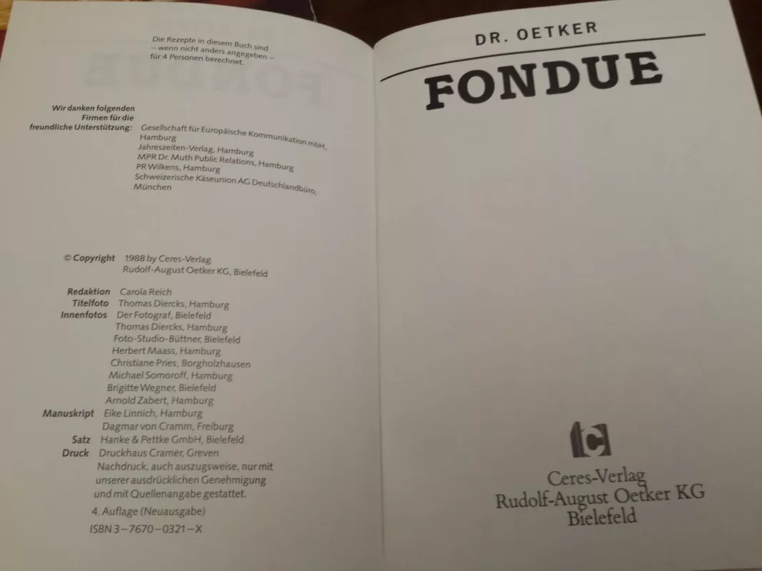 Fondue - Autorių Kolektyvas, knyga