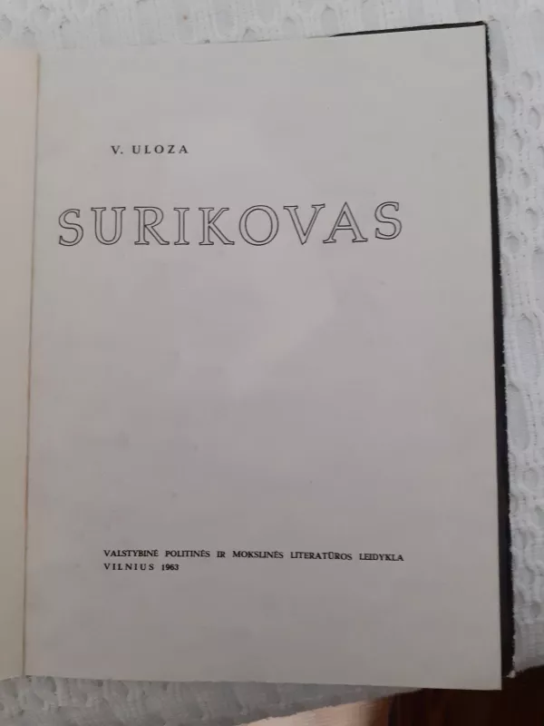 Surikovas - V. Uloza, knyga