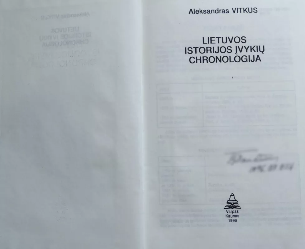 Lietuvos istorijos įvykių chronologija - Aleksandras Vitkus, knyga 3