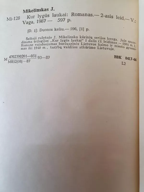 Kur lygūs laukai - Jonas Mikelinskas, knyga 3