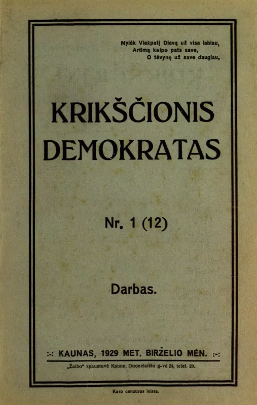 Krikščionis demokratas 1927-1929 - Autorių Kolektyvas, knyga