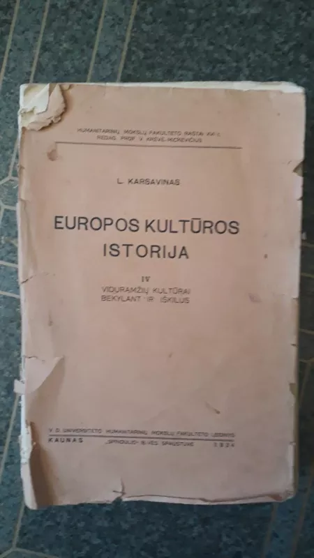 Europos kultūros istorija IV tomas - L. Karsavinas, knyga