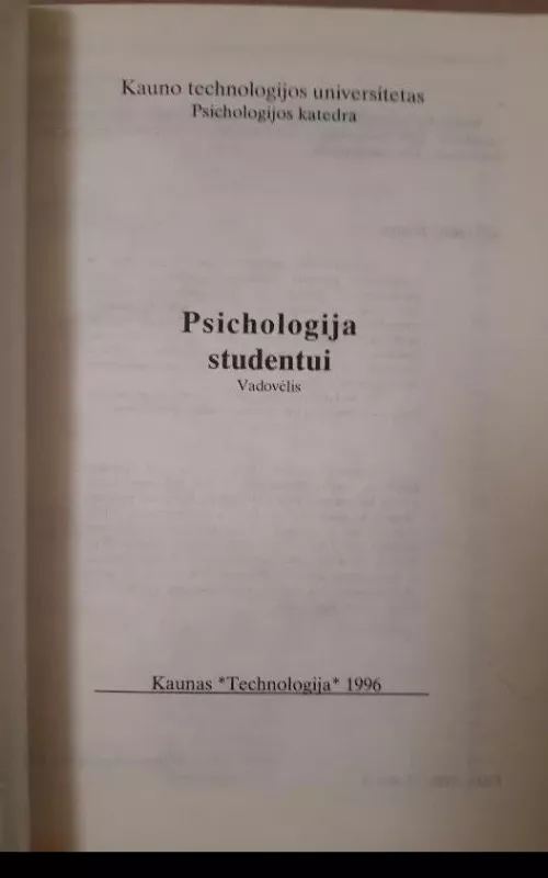 Psichologija Studentui - Violeta Barvydienė, Juozas  Kasiulis, knyga