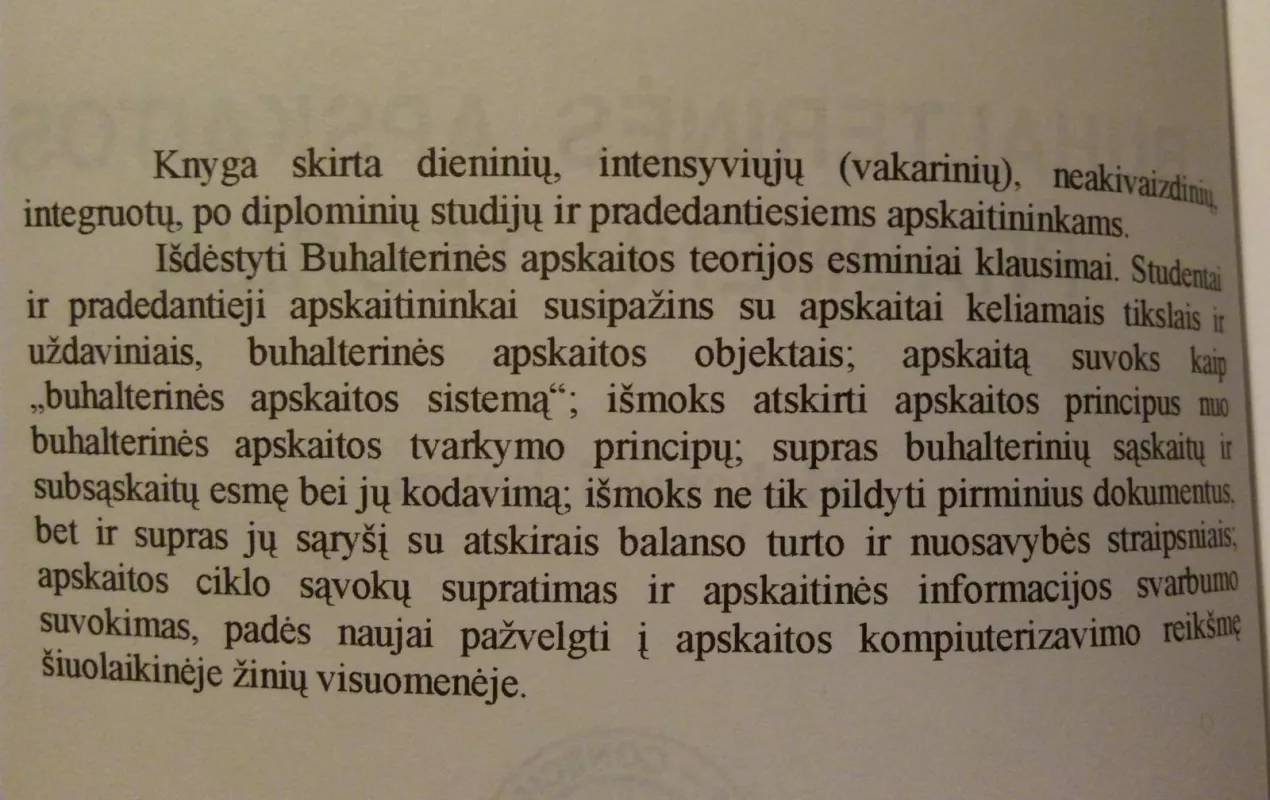 Buhalterinės apskaitos pradmenų teorija - Genovaitė Adomaitienė, Asta  Adomaitytė, Jolanta Dalia  Staliūnienė, knyga 4