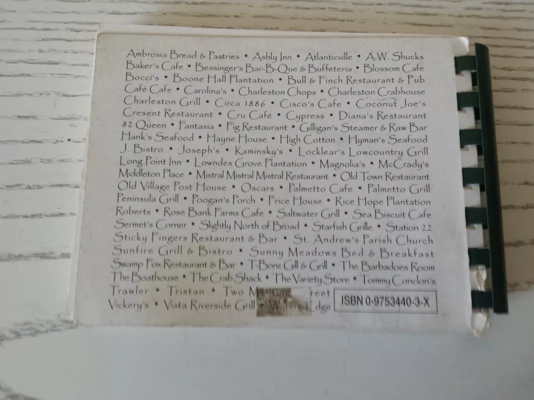 A Taste of Charleston South Carolina Restourant Recipes - Autorių Kolektyvas, knyga 6