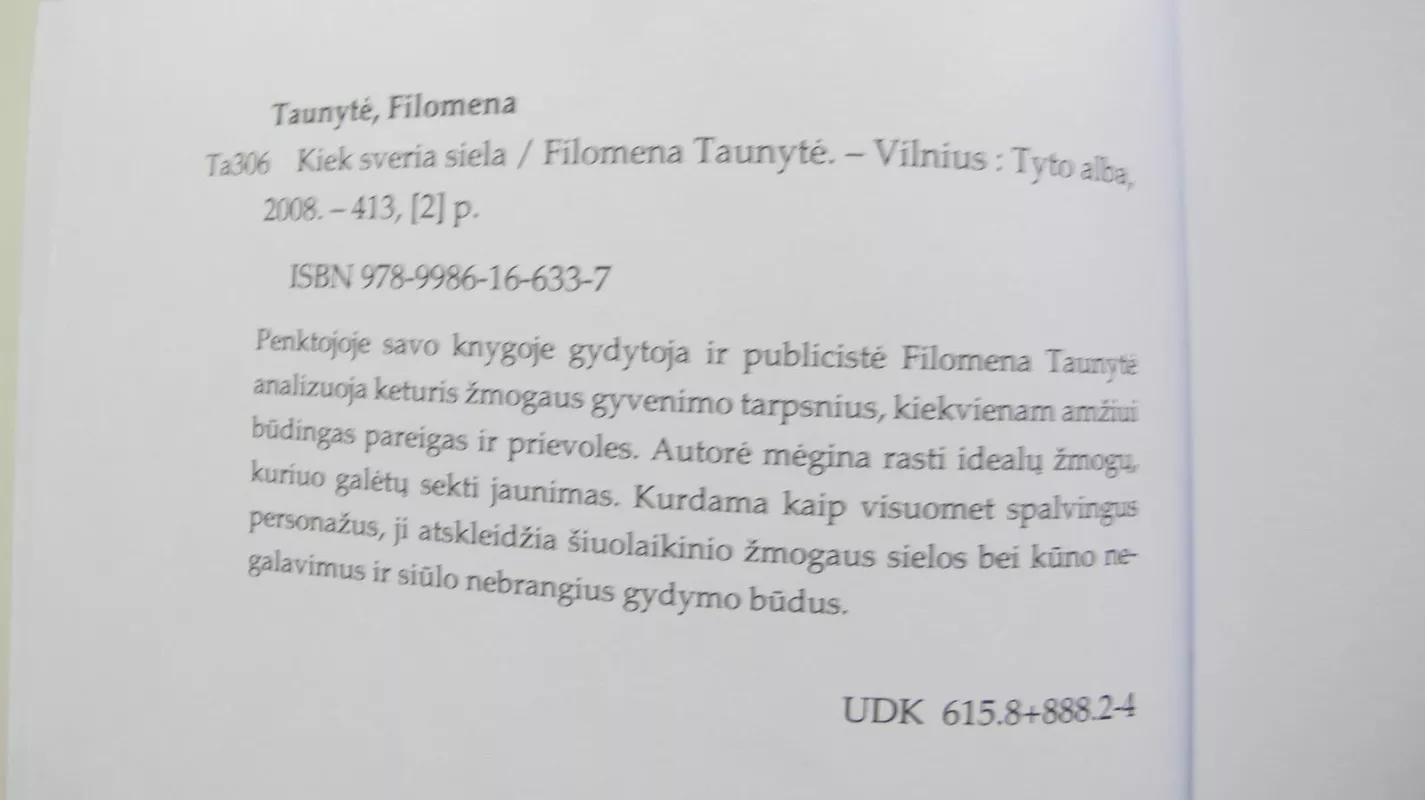 Kiek sveria siela - Filomena Taunytė, knyga 6
