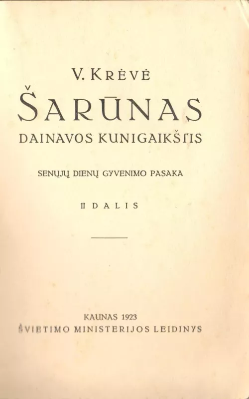 Raštai V tomas - Vincas Krėvė, knyga 2