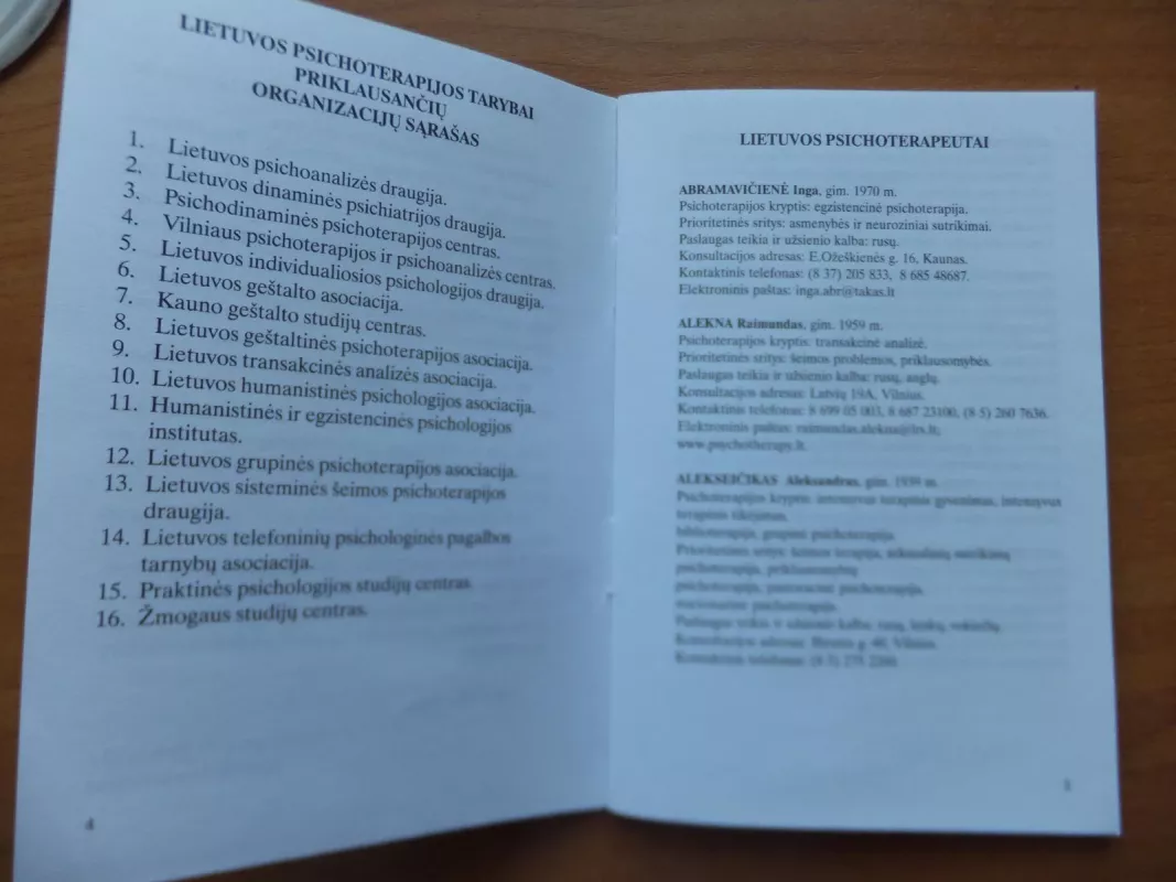 Lietuvos psichoterapeutų sąvadas 2004-2005 - Autorių Kolektyvas, knyga 4