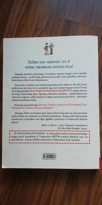 Koks tavo karjeros tipas? - Donna Dunning, knyga