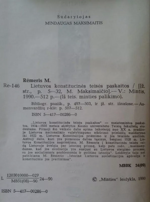 Lietuvos konstitucinės teisės paskaitos - Mykolas Romeris, knyga 4