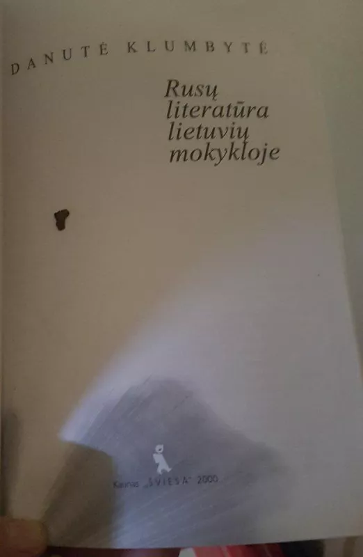 Rusų literatūra lietuvių mokykloje - D. Klumbytė, knyga