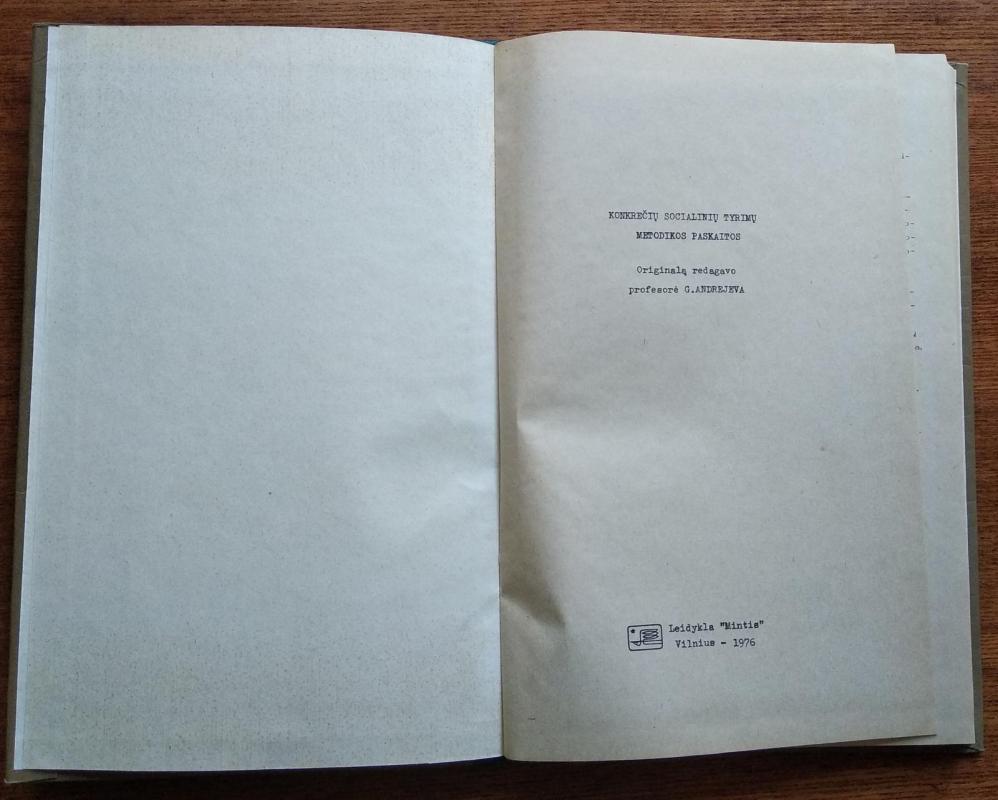 Konkrečių socialinių tyrimų metodikos paskaitos - G. Andrejeva, knyga 4