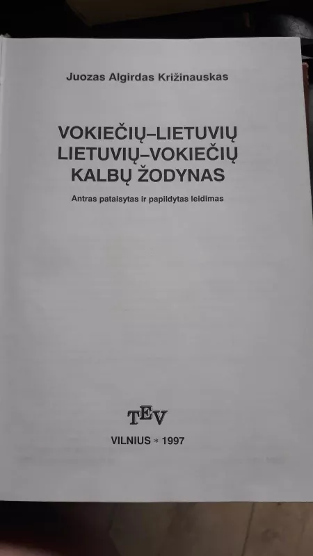 vokiečių-lietuvių lietuvių- vokiečių kalbų žodynas 2003 - Autorių Kolektyvas, knyga 2