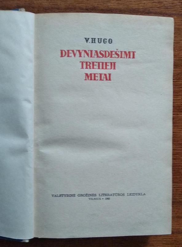 Devyniasdešimt tretieji metai - Viktoras Hugo, knyga 3