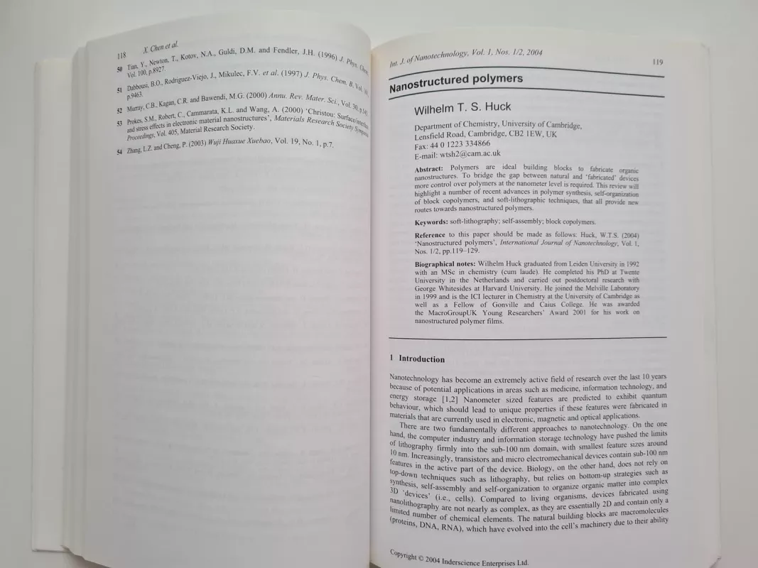 International Journal of Nanotechnology vol 1-2004 - Autorių Kolektyvas, knyga