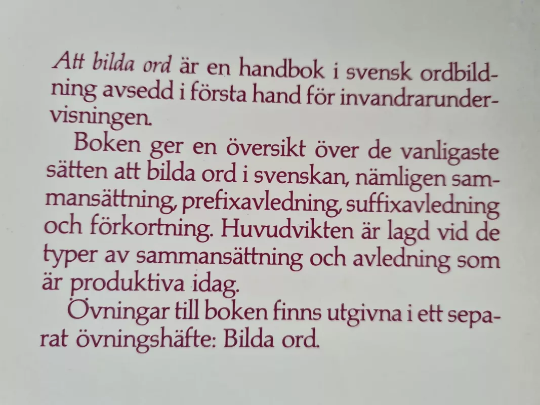Att bilda ord - Olof Thorell, knyga 5