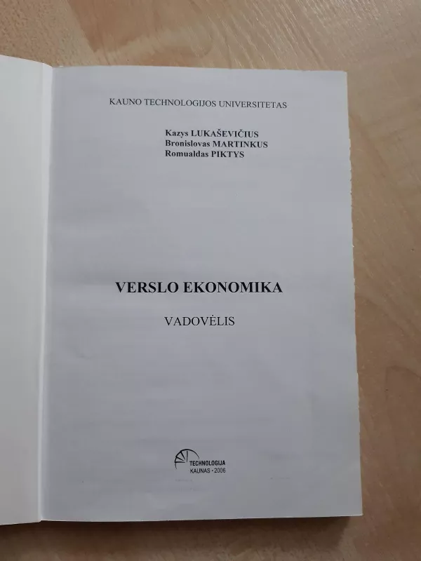 Verslo ekonomika - Kazys Lukaševičius, knyga 3
