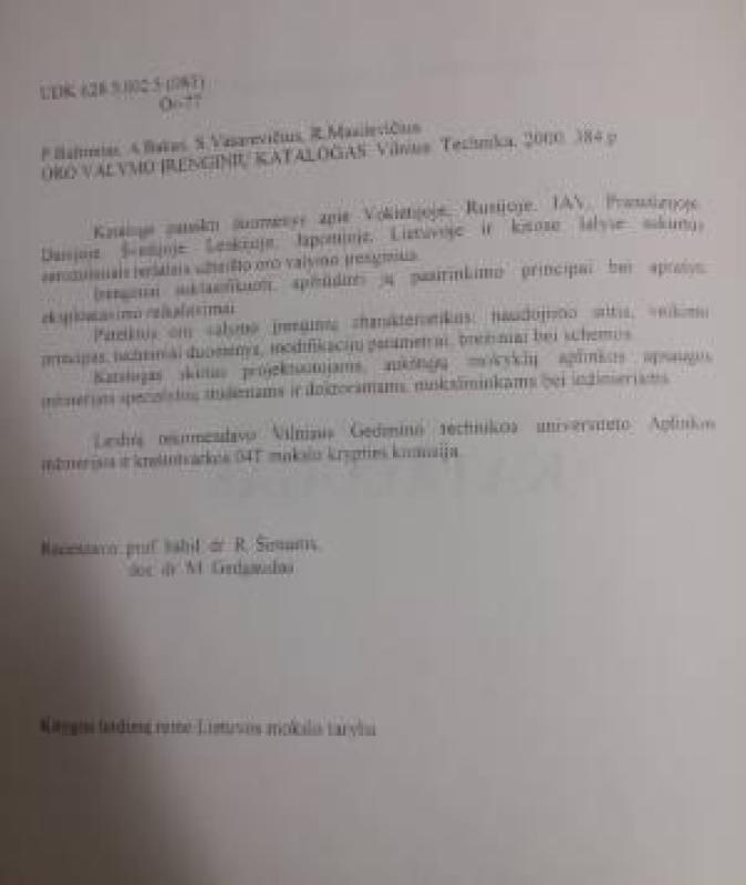 Oro valymo įrenginių, Katologas - Autorių Kolektyvas, knyga 2