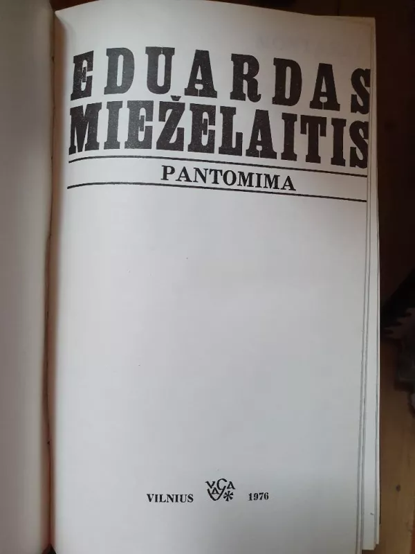 Pantomima - Eduardas Mieželaitis, knyga 2