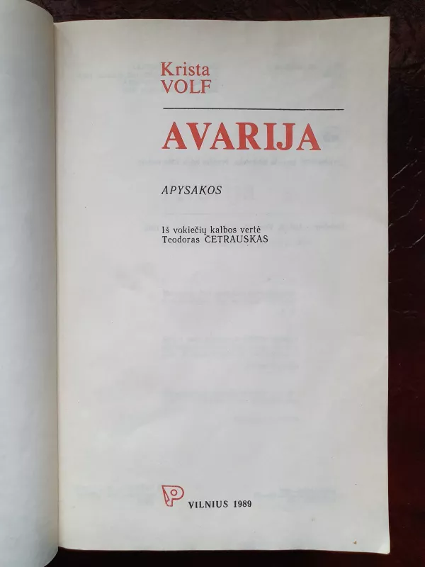 Avarija - Kristina Volf, knyga 2