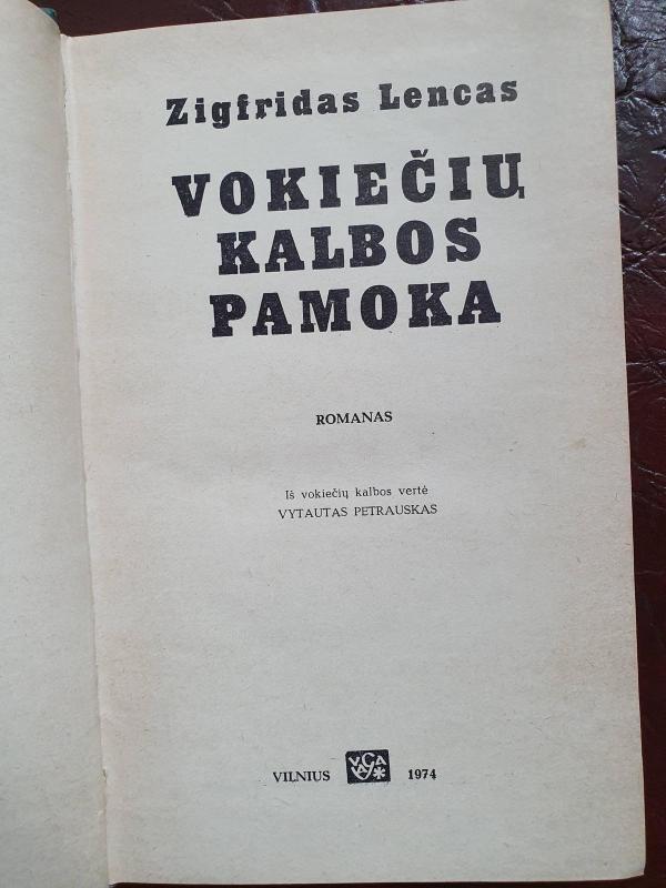 Vokiečių kalbos pamoka - Zigfridas Lencas, knyga 2