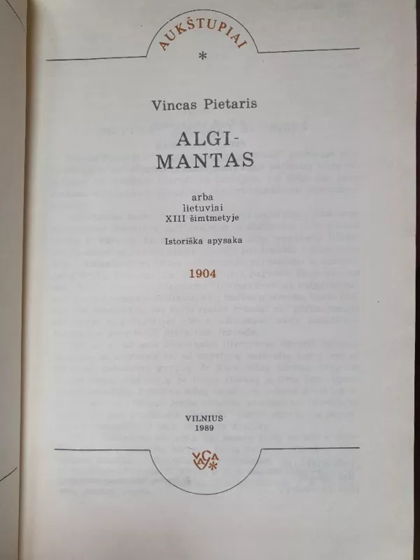 Algimantas - V. Pietaris, knyga 2