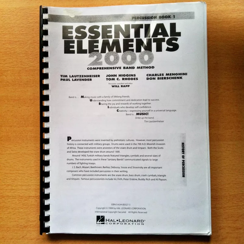 Percussion Book 1. Essential Elements 2000 - Autorių Kolektyvas, knyga 5