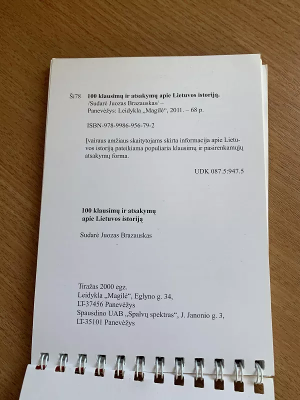 100 klausimų ir atsakymų apie Lietuvos istoriją - Juozas Brazauskas, knyga