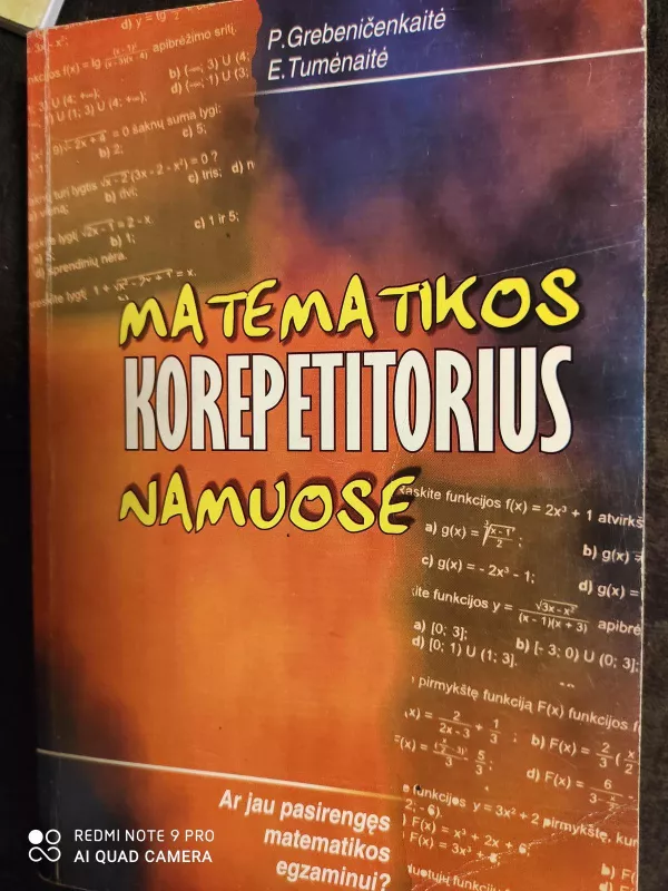 Matematikos korepetitorius namuose - P. Grebeničenkaitė, E.  Tumėnaitė, knyga