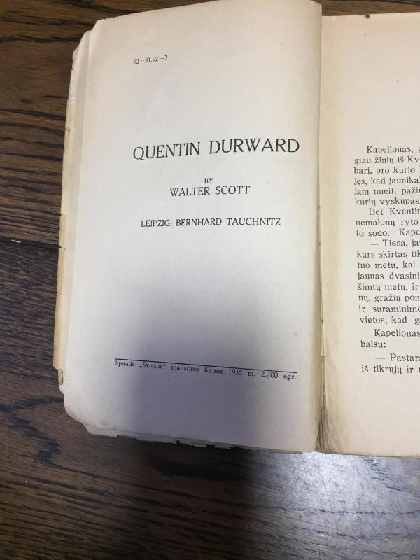Kventinas Durvardas II dalis - Valteris Skotas, knyga 2