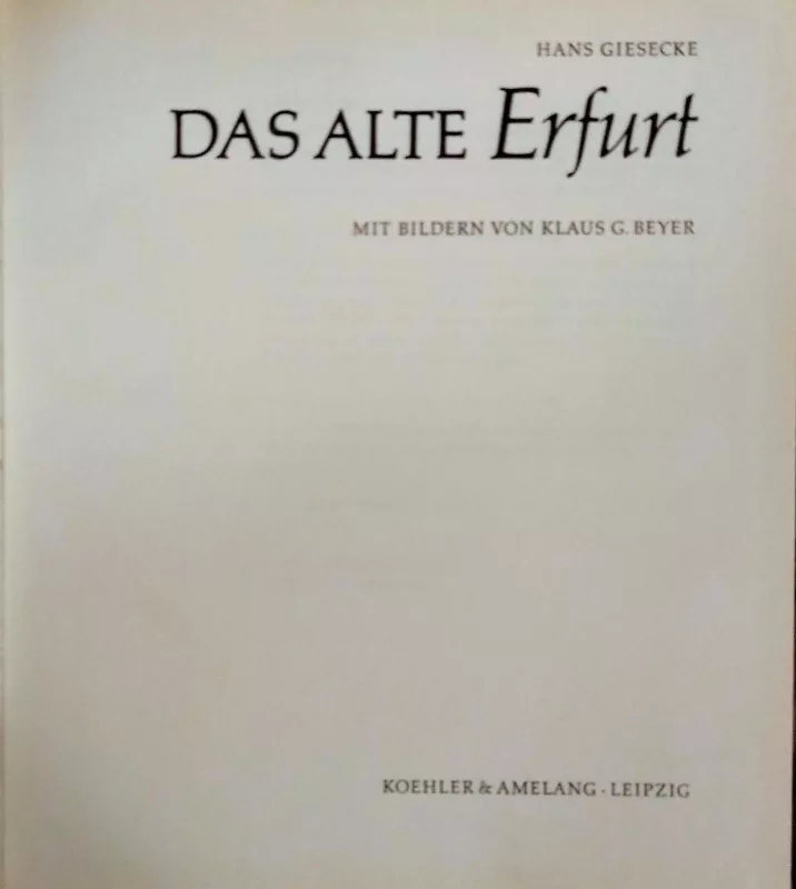 Das Alte Erfurt - Hans Giesecke, knyga 4